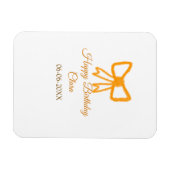 Yellow orange bow watercolor retro Happy Geburtsta Magnet (Horizontal)