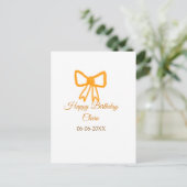 Yellow orange bow watercolor retro Happy Geburtsta Postkarte (Stehend Vorderseite)