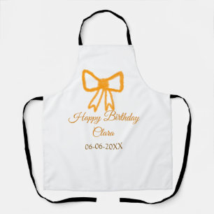 Yellow orange bow watercolor retro Happy Geburtsta Schürze