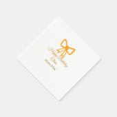 Yellow orange bow watercolor retro Happy Geburtsta Serviette (Ecke)