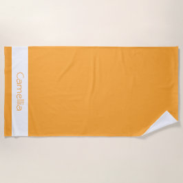 Yellow Orange Bridesmaid Name Kalligraphie Elegant Strandtuch