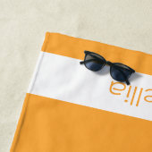 Yellow Orange Bridesmaid Name Kalligraphie Elegant Strandtuch (Beispiel)