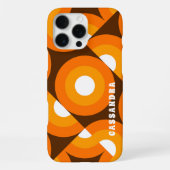 Yellow Orange Brown Retro Art Pattern des Mittelja iPhone Hülle (Rückseite)