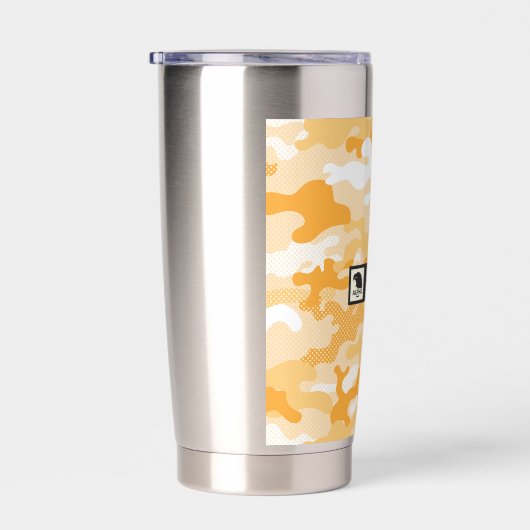 Yellow Orange Camouflage Pattern Thermobecher (Rechts)
