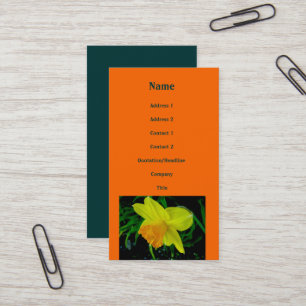 Yellow Orange Daffodic Business Card Visitenkarte