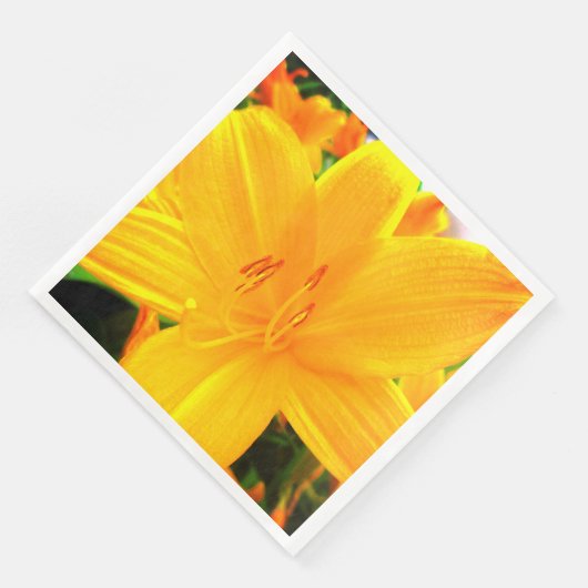 Yellow Orange Day Lilies Sunny Garden Blume Serviette (Ecke)