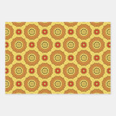 Yellow Orange Ethnic Boho geometrische Muster Geschenkpapier Set (Vorderseite 2)