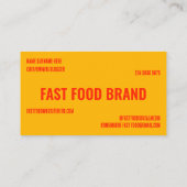 Yellow Orange Fast Food Burger Restaurant Visitenkarte (Rückseite)