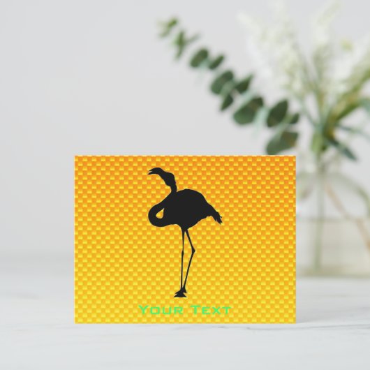 Yellow Orange Flamingo Postkarte (Stehend Vorderseite)