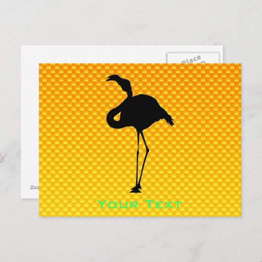 Yellow Orange Flamingo Postkarte (Vorne/Hinten)