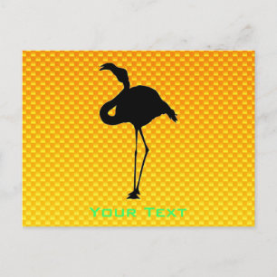 Yellow Orange Flamingo Postkarte