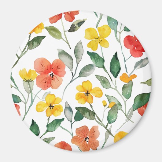 Yellow Orange Flowers Magnet (Vorne)