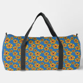 Yellow Orange Flowers Pattern Duffle Bag (Vorderseite)