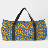 Yellow Orange Flowers Pattern Duffle Bag (Rückseite)