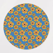 Yellow Orange Flowers Pattern Etiketten (Design 1)