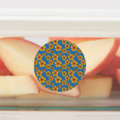 Yellow Orange Flowers Pattern Etiketten (Befestigt)