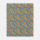 Yellow Orange Flowers Pattern Fleecedecke (Vorderseite)