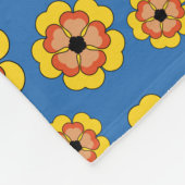 Yellow Orange Flowers Pattern Fleecedecke (Ecke)