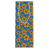 Yellow Orange Flowers Pattern Geschenktüte Für Weinflaschen (Rückseite)