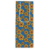 Yellow Orange Flowers Pattern Geschenktüte Für Weinflaschen (Vorderseite)