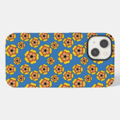 Yellow Orange Flowers Pattern iPhone Hülle (Rückseite (Horizontal))
