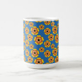 Yellow Orange Flowers Pattern Kaffeetasse (Mittel)