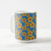 Yellow Orange Flowers Pattern Kaffeetasse (Vorderseite Links)