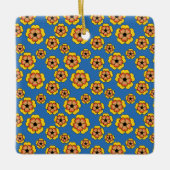 Yellow Orange Flowers Pattern Keramikornament (Vorderseite)