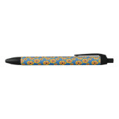 Yellow Orange Flowers Pattern Kugelschreiber (Oberseite)