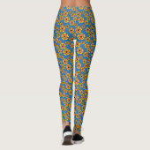 Yellow Orange Flowers Pattern Leggings (Rückseite)