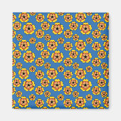 Yellow Orange Flowers Pattern Magnet (Vorne)