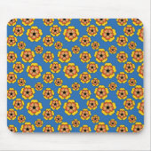 Yellow Orange Flowers Pattern Mousepad (Vorne)