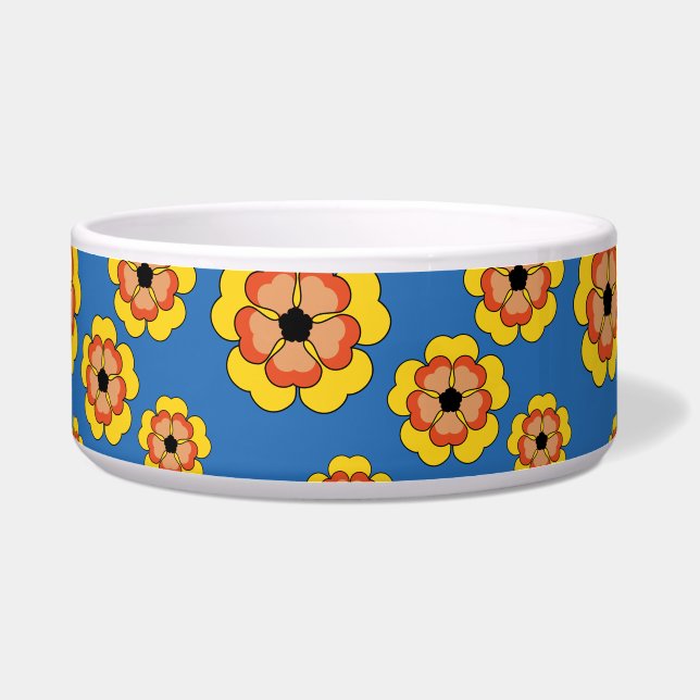 Yellow Orange Flowers Pattern Napf (Vorderseite)