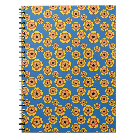Yellow Orange Flowers Pattern Notizblock (Vorderseite)