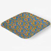Yellow Orange Flowers Pattern Pappteller (Gewinkelt)