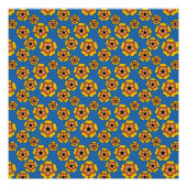 Yellow Orange Flowers Pattern Poster (Vorderseite)