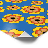 Yellow Orange Flowers Pattern Poster (Ecke)