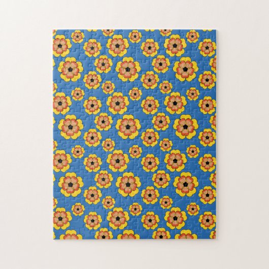 Yellow Orange Flowers Pattern Puzzle (Vertikal)