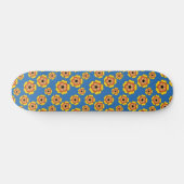 Yellow Orange Flowers Pattern Skateboard (Horizontal)