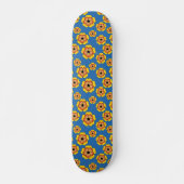 Yellow Orange Flowers Pattern Skateboard (Vorne)