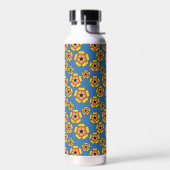 Yellow Orange Flowers Pattern Trinkflasche (Links)