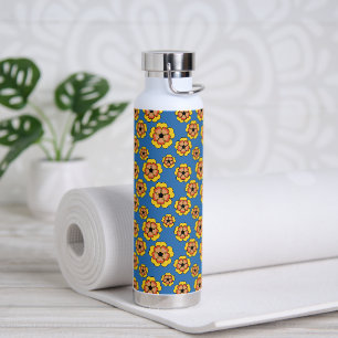 Yellow Orange Flowers Pattern Trinkflasche