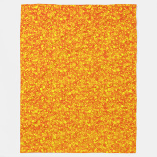 Yellow Orange Glitter Fleecedecke