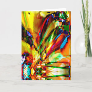Yellow Orange Green Abstrakt Fantasy Blume Design Karte