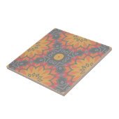 Yellow Orange Grey Geometric Ethnic Mosaic Pattern Fliese (Seite)