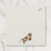 Yellow Orange Groovy Retro Arch Floral Wedding Geschenkanhänger (Rückseite)