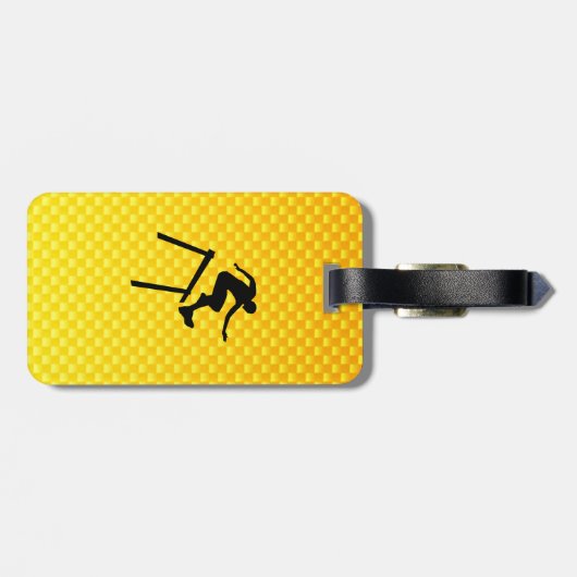 Yellow Orange Hurdler Gepäckanhänger (Rückseite horizontal)