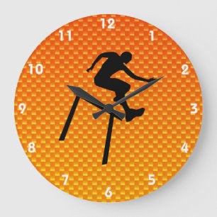 Yellow Orange Hurdler Große Wanduhr