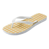 Yellow Orange Ish Preppy Gingham Kariert Badesandalen (Schrägansicht)
