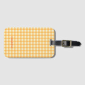 Yellow Orange Ish Preppy Gingham Kariert Gepäckanhänger (Vorderseite (Horizontal))